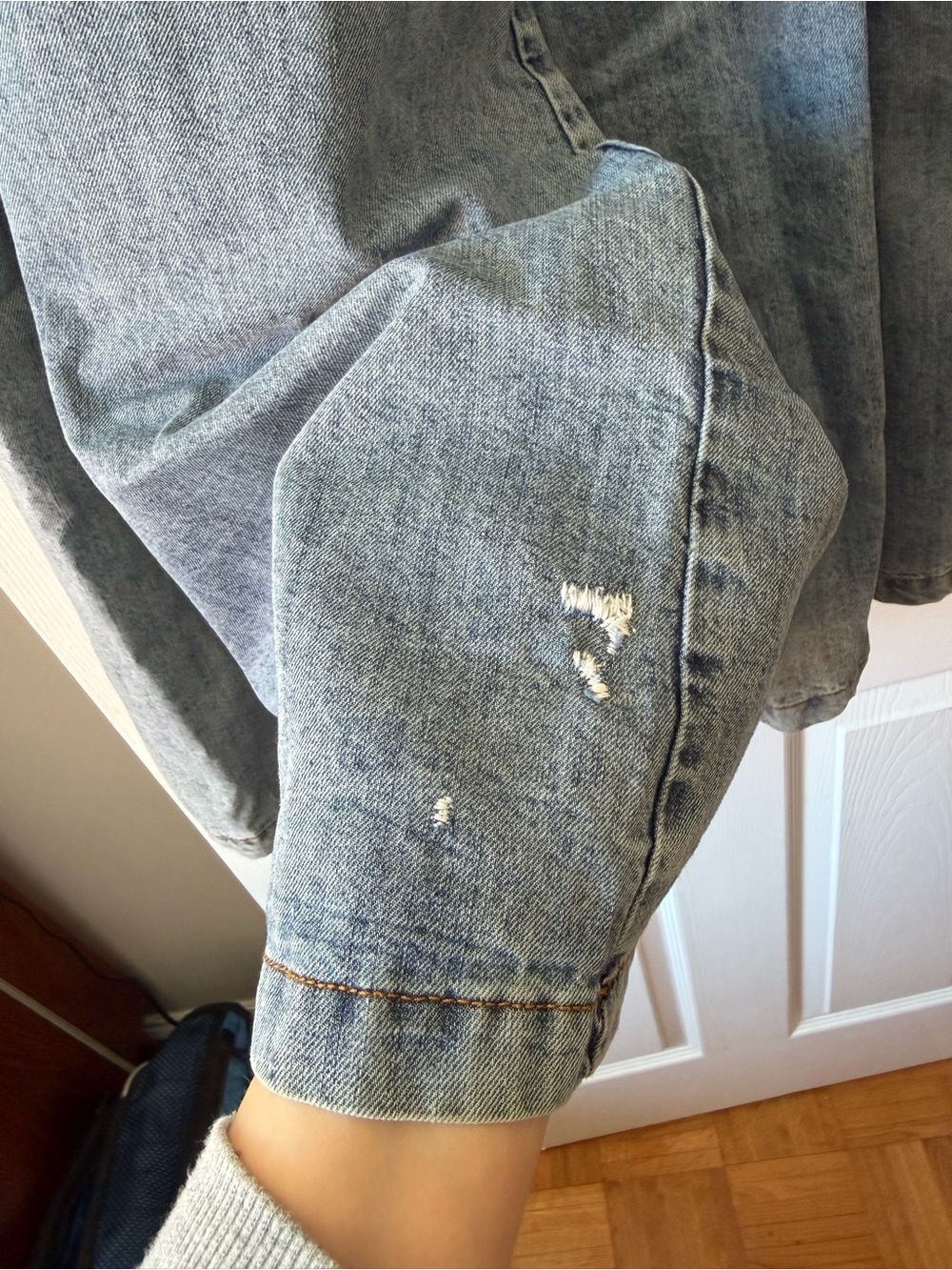 Wide Denim Drawstring Pants - Picture 5 of 5